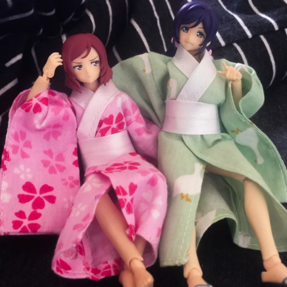 

1/12 Scale Female Soldier Japanese Printing Two Colors Kimono Clothes Model for 6" Action Figures Body Accessories