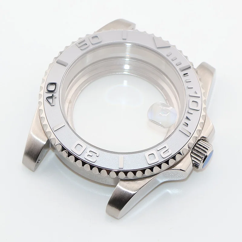 40MM blanco Submariner NH35 NH36 NH34 cajas de reloj para Seiko GMT piezas de repuesto de reloj de pulsera automático para hombre