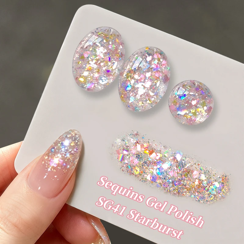BORN PRETTY 1/2 Stück 5ml Starburst Nagel-Gel-Lack Glitzer-Pailletten Vernis Semi-Permanent Abziehbarer LED UV Gel-Lack Nagelbedarf – Detail 2