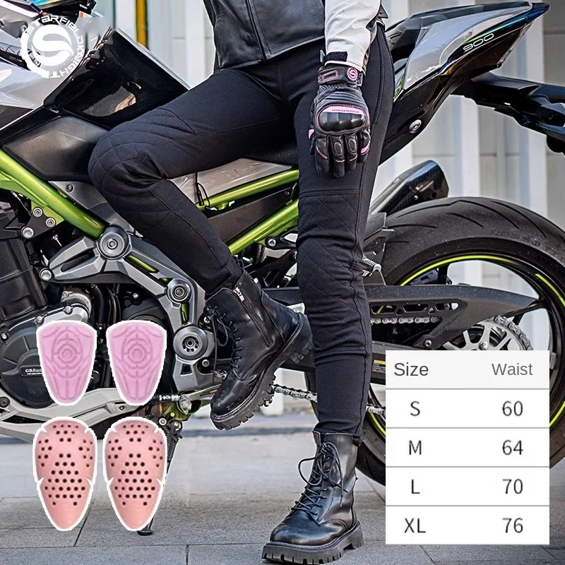 Motorcycles Cycling Pants Women's Spring Summer Comfort Breathable Slim Wear-resistant Anti-drop Motorcycle Pants Women's Kevlar