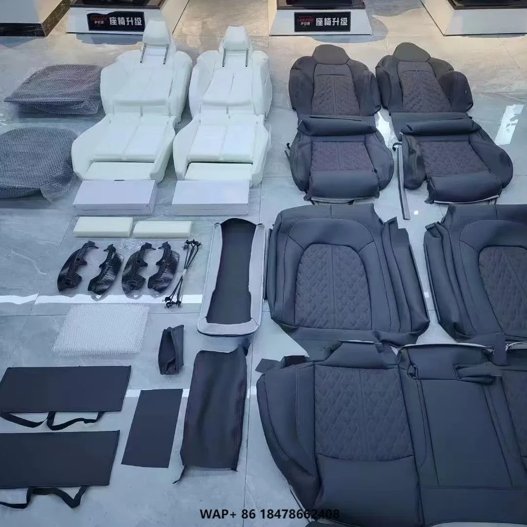 YLA Car Interior Accessory  A6 C7 Seat Upgrade S6 Seat Sponge Kit Front and Rear Leather Cover for  A6