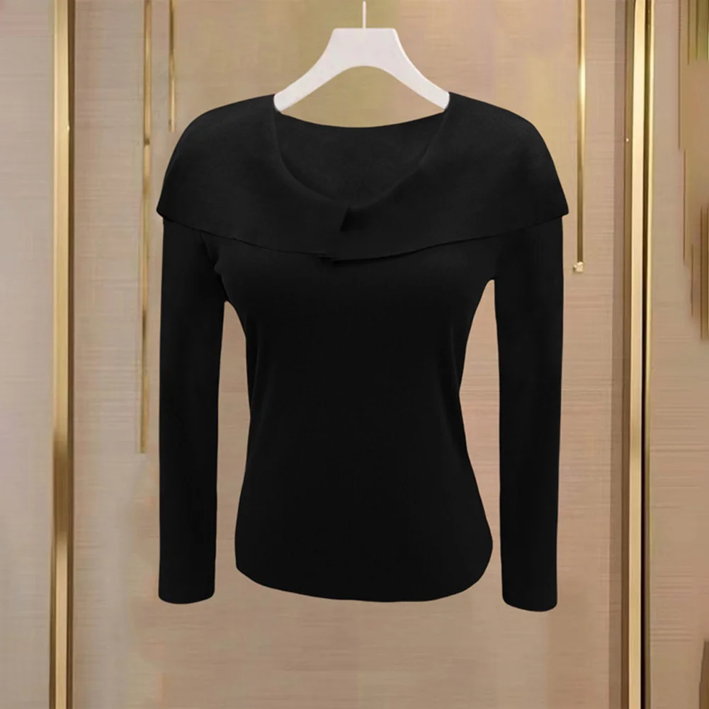 

Casual V Neck Sweater Fashion Base Top Daily Outfit Solid Pattern Polyester Fabric Regular Length For Casual Wear