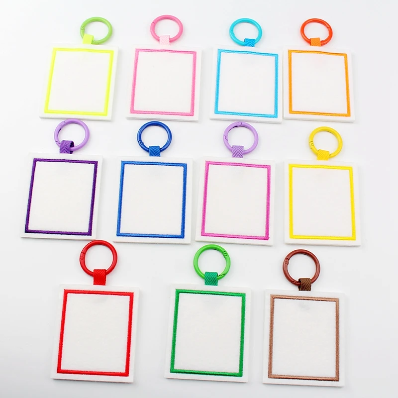 Blank Square Children's Backpack Name Tag Keychain For Girls Boys DIY Name Tags Schoolbag Pendant Gift Bulk Wholesale