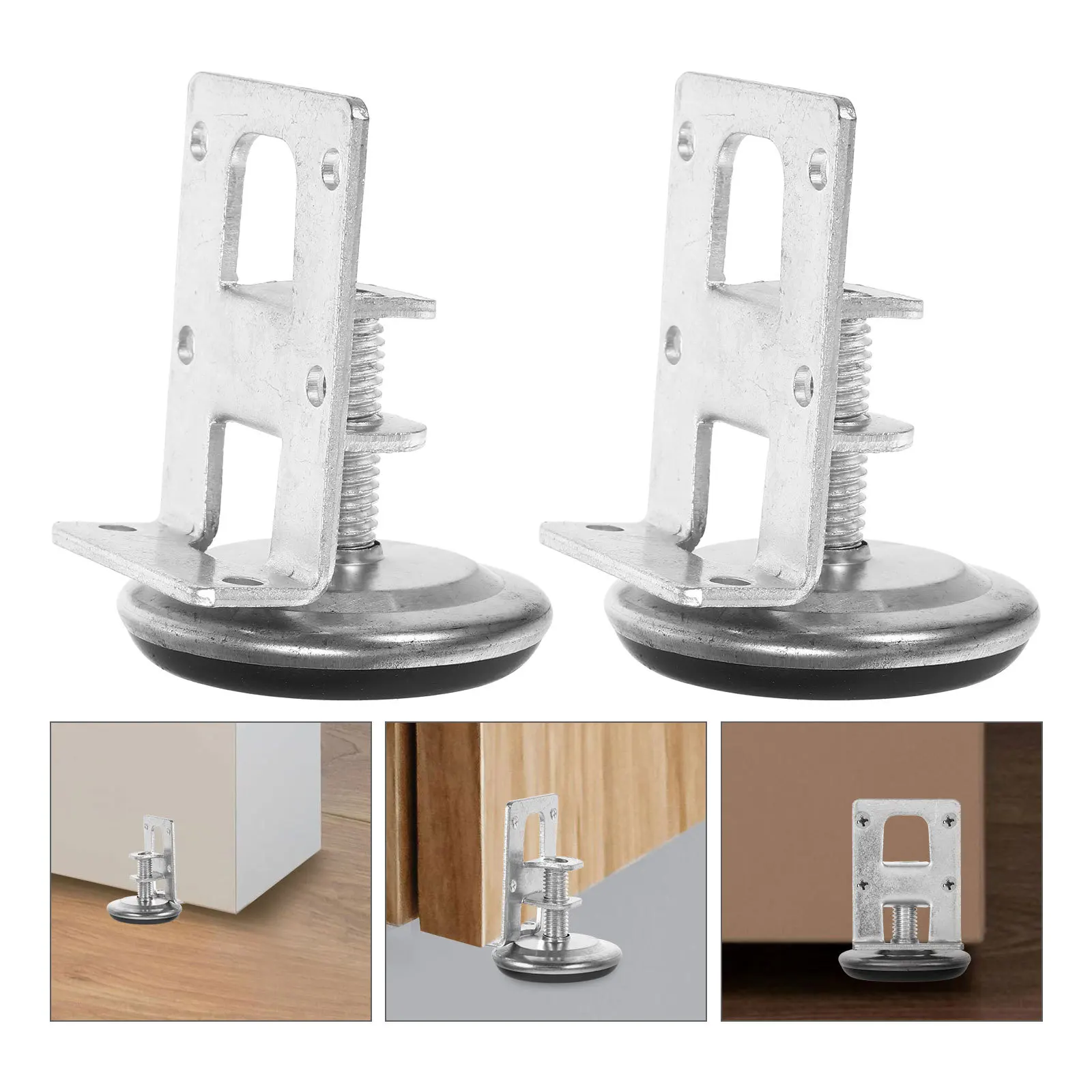 

4Pcs Adjustable Leveling Feet Heavy Duty Iron ABS Material for Cabinets Wardrobes Workbenches Shelves Furniture Levelers