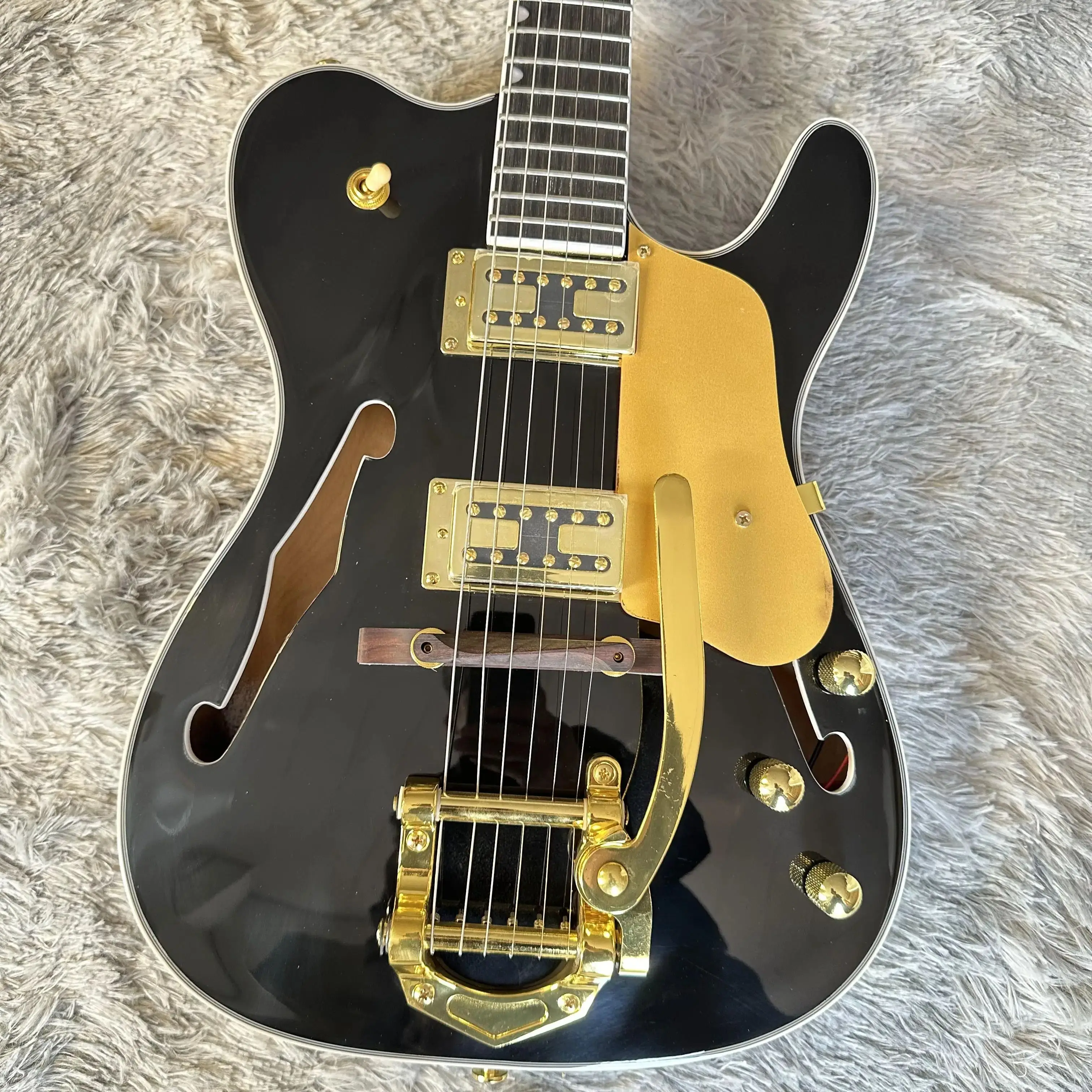 

Factory Customized F hole Semihollow TL-Electric Guitar with Bar Chrome 6strings free shipping