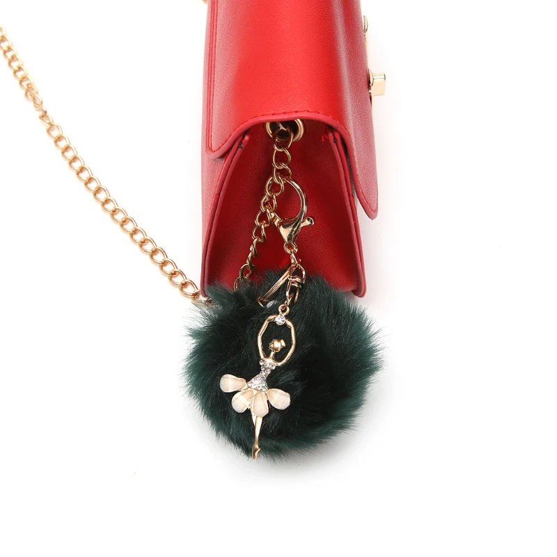 Bonito Rabbit Fur Ball Celular Carro Chaveiro Pingente Bolsa para Chave