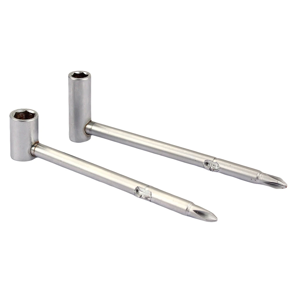 

2 Pcs Wrench Long Short Truss Rod Metal Hexagon Ordinary for Guitar Regular Silver