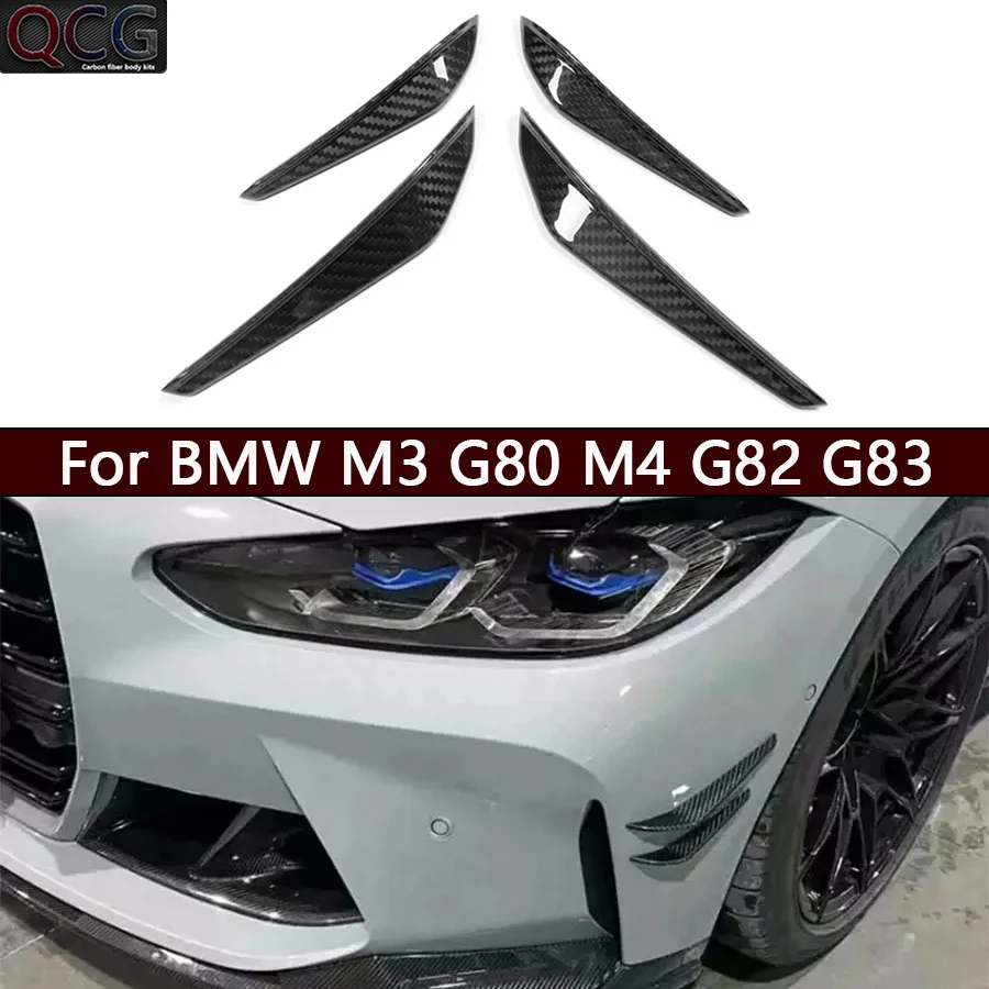 

For BMW M3 G80 M4 G82 G83 Carbon Fiber Car Front Bumper Wind knife Splitter Spoiler Canard Air Knife Trim Body kits MP Style