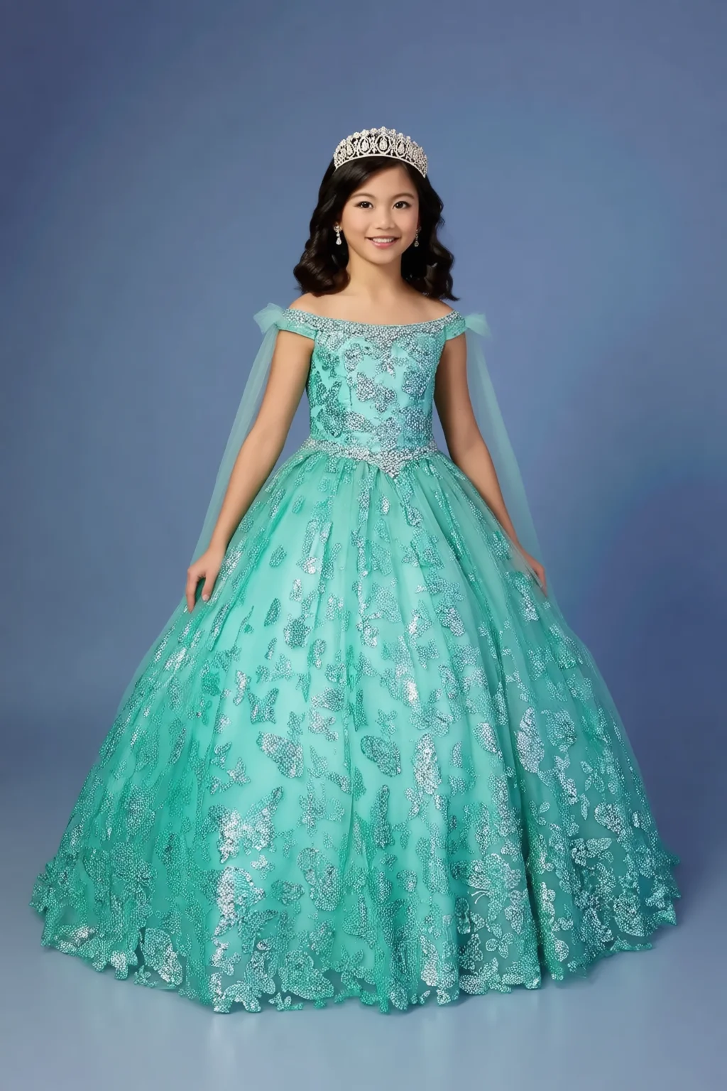 

Индивидуальные зеленые платья для девочек на свадьбу, роскошное длинное платье принцессы с аппликациями и пайетками, для выпускного вечера, для подружек невесты, для церемонии Кинсеанера