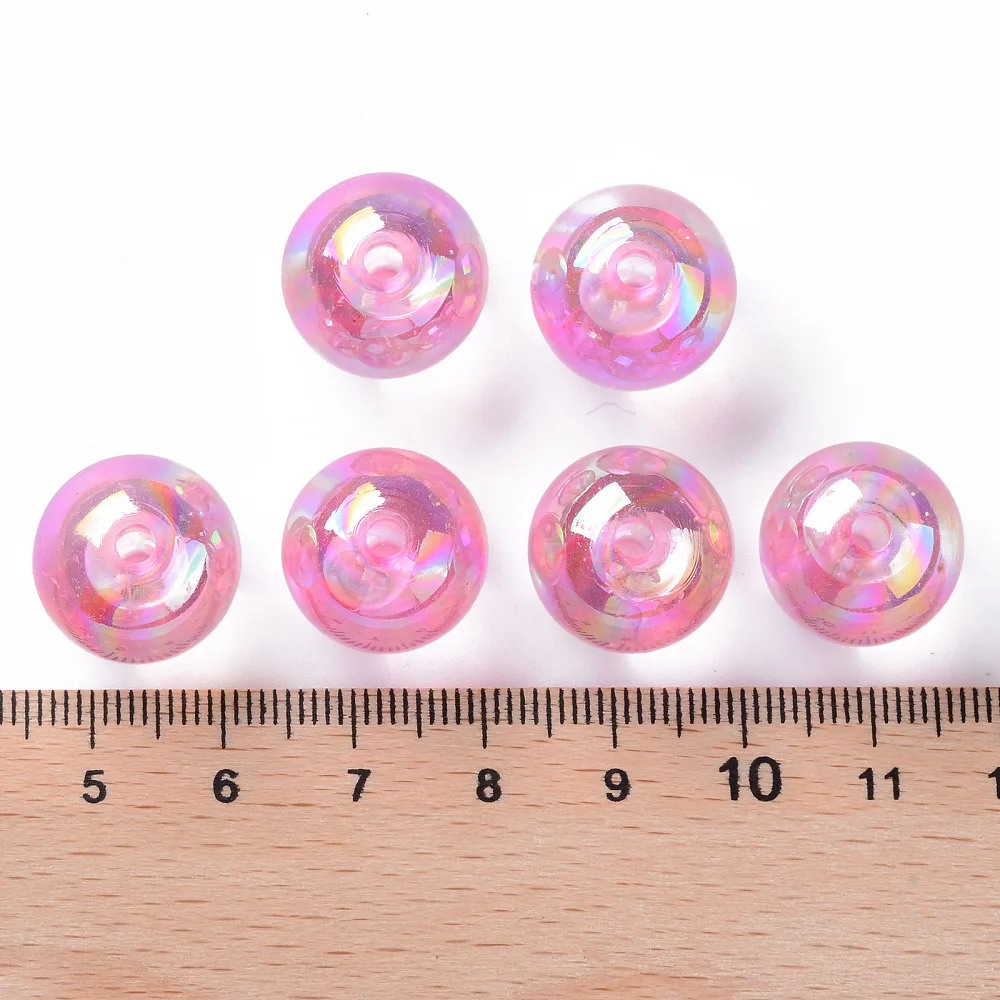 PandaHall 220 Stück AB-beschichtete transparente Acryl-Rundperlen, 16mm Mehrfarbige Schillernde Oberfläche für DIY Armband Schmuck Basteln – Detail 33
