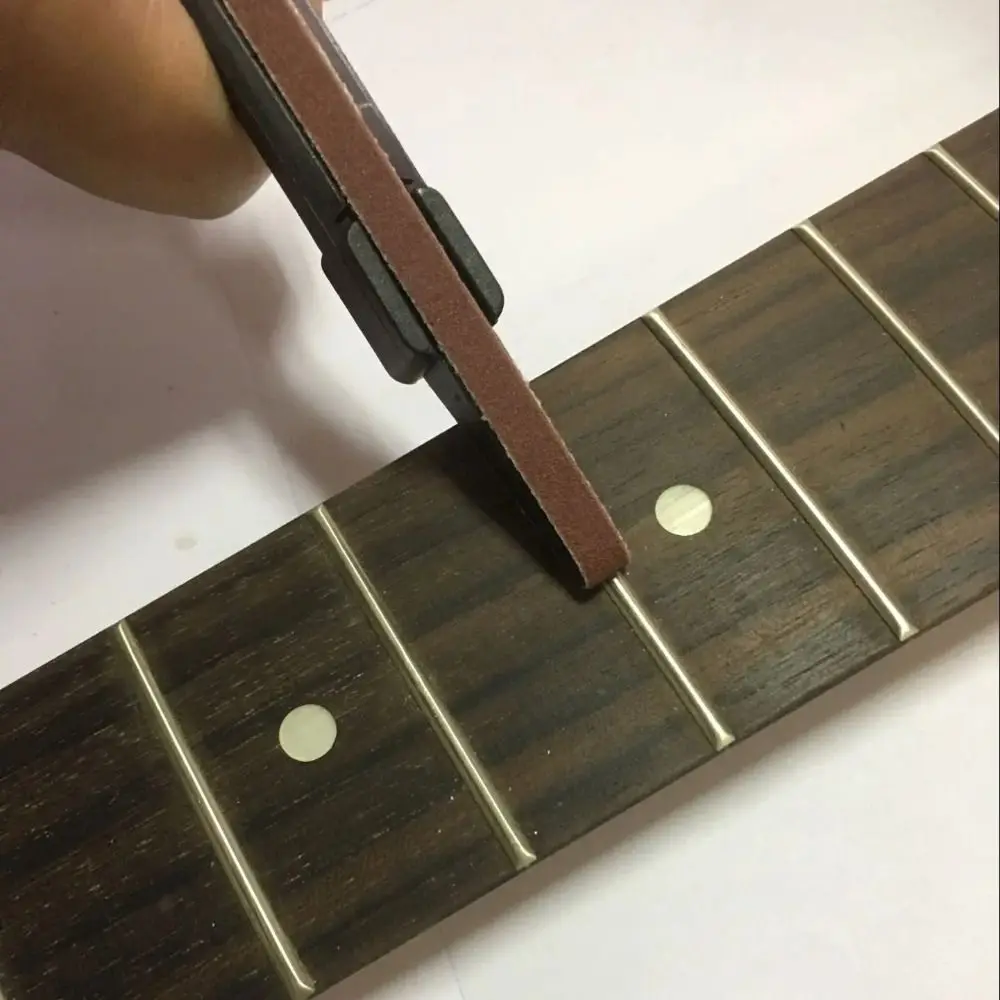 16cm Length Guitar Fret Polishing Pen Fret Polishing Pen Shape Guitar Fret Polishing Wire File with Sand Belt Fretboard Sanding