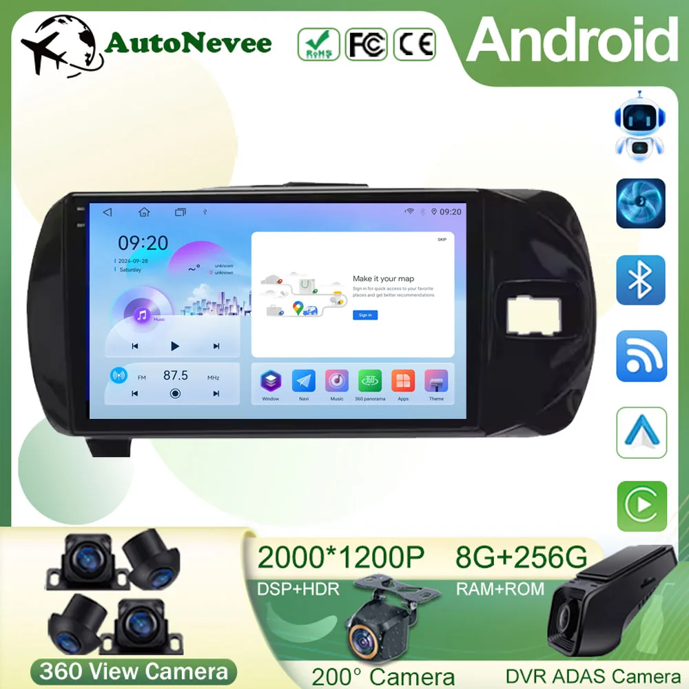 

Android 15 Car Radio Multimedia Player For Toyota Vitz 3 XP130 2014 2015 2016 2017 2018 2019 Auto Carplay Stereo DSP BT Ai voice