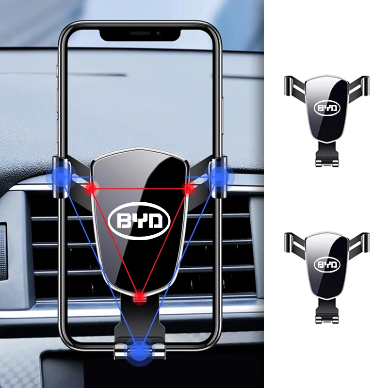 حامل هاتف السيارة المحمول تنفيس الهواء الجاذبية حامل هاتف السيارة ل BYD M6 G3 G5 T3 13 F3 F0 S6 S7 E5 E6 تانغ أغنية تشينغ يوان ماكس #3