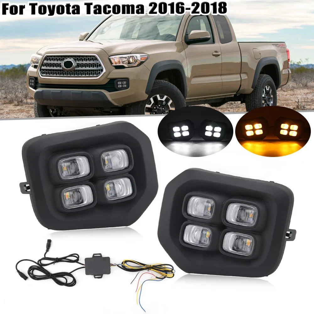 

1Pair LED DRL Fog Light for Toyota Tacoma 2016 2017 2018 2019 2020 2021 2022 Daytime Running Lights Front Bumper Driving Lamp