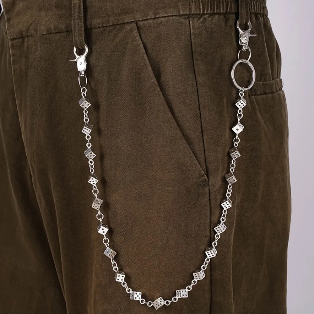 Celana Panjang Punk Rantai Pinggang Rumbai Rantai Logam Gantungan Kunci Dompet Rantai Wanita Pria