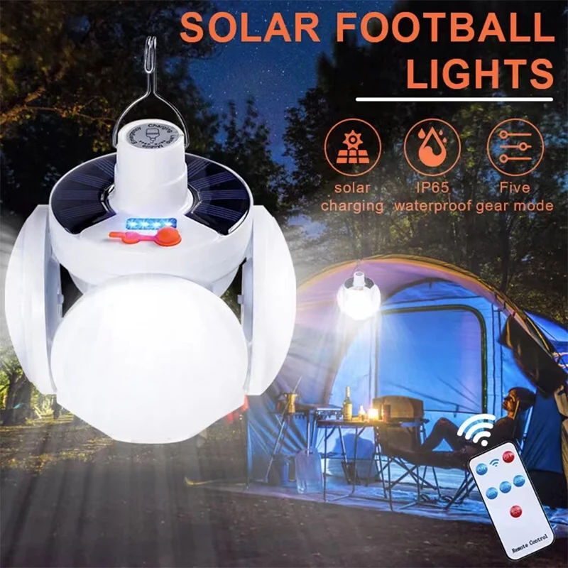 

Solar Light Bulb Camping Solar LED Light USB Rechargeable 5Lighting Modes Tent Hanging Bulb for Outdoor Hiking Emergency Outage