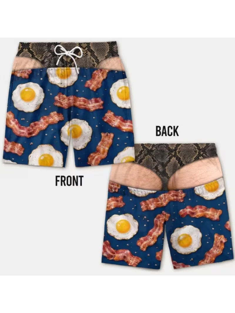 Mens Tropical Candy Swim Men's Shorts  Sausage Print Quick Dry Beach Trunks For Summer Funny Swimming Shorts Fun Clothes
