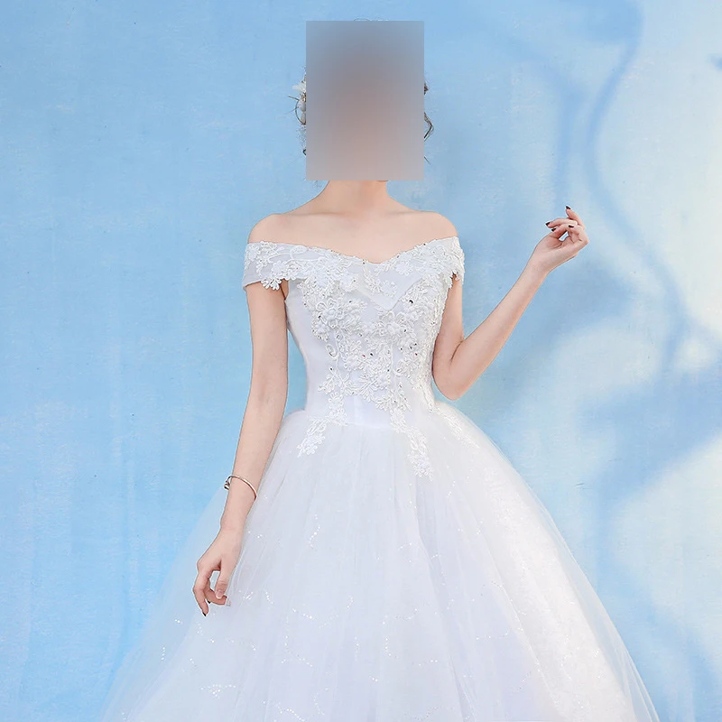 Robe de Rhblanche pour femmes, robes de mariée, appliques, patients en tulle désinitiés, quelle que soit la robe formelle