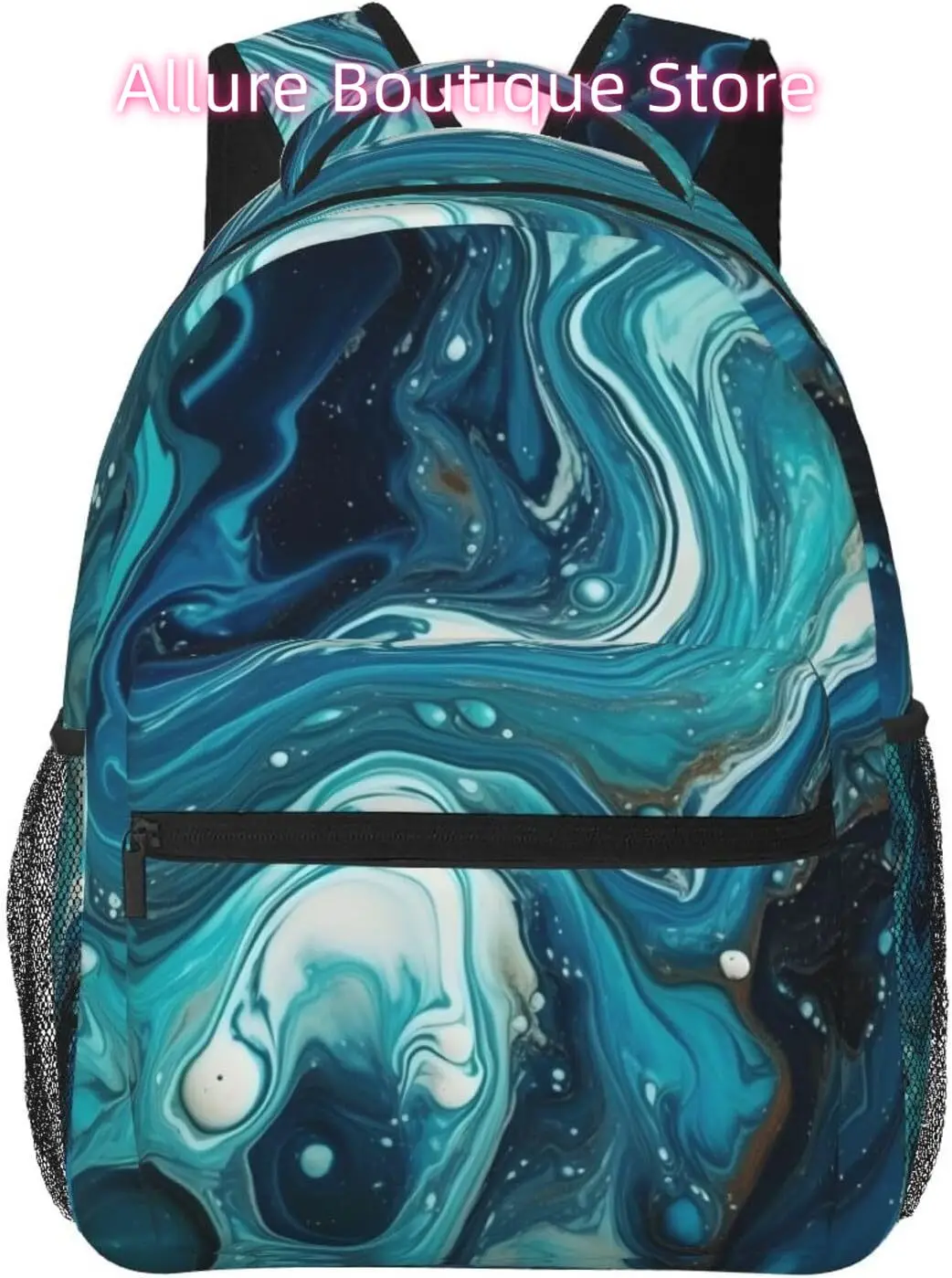 

laptop bag back to school Blue Marble Texture Lightweight Laptop Backpack Lightweight Multipurpose Travel Casual Daypack Unisex