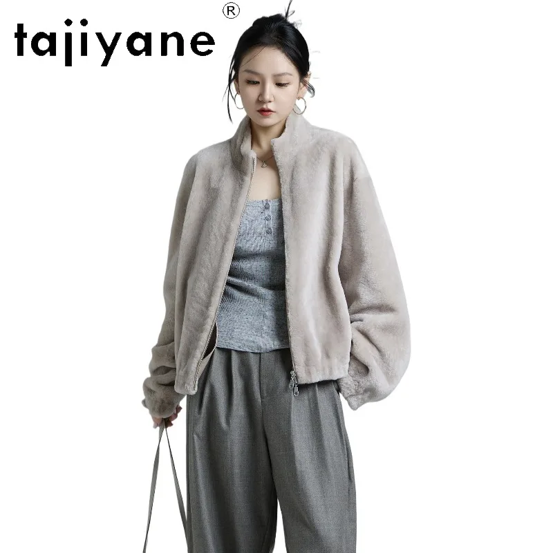 TAJIYANE Ultra-thin Merino Sheep Shearling Real Fur Coat Women Old Money Style Winter Clothes Woman Warm Coats Crop Fur Jacket