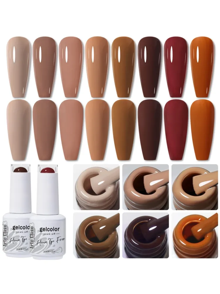 Arte Clavo 15ML Rot Braun Farbe Gel Nagellack Herbst Winter Nail art Gel Nagel Liefert Semi Permanent Soak Off UV Gel Lack