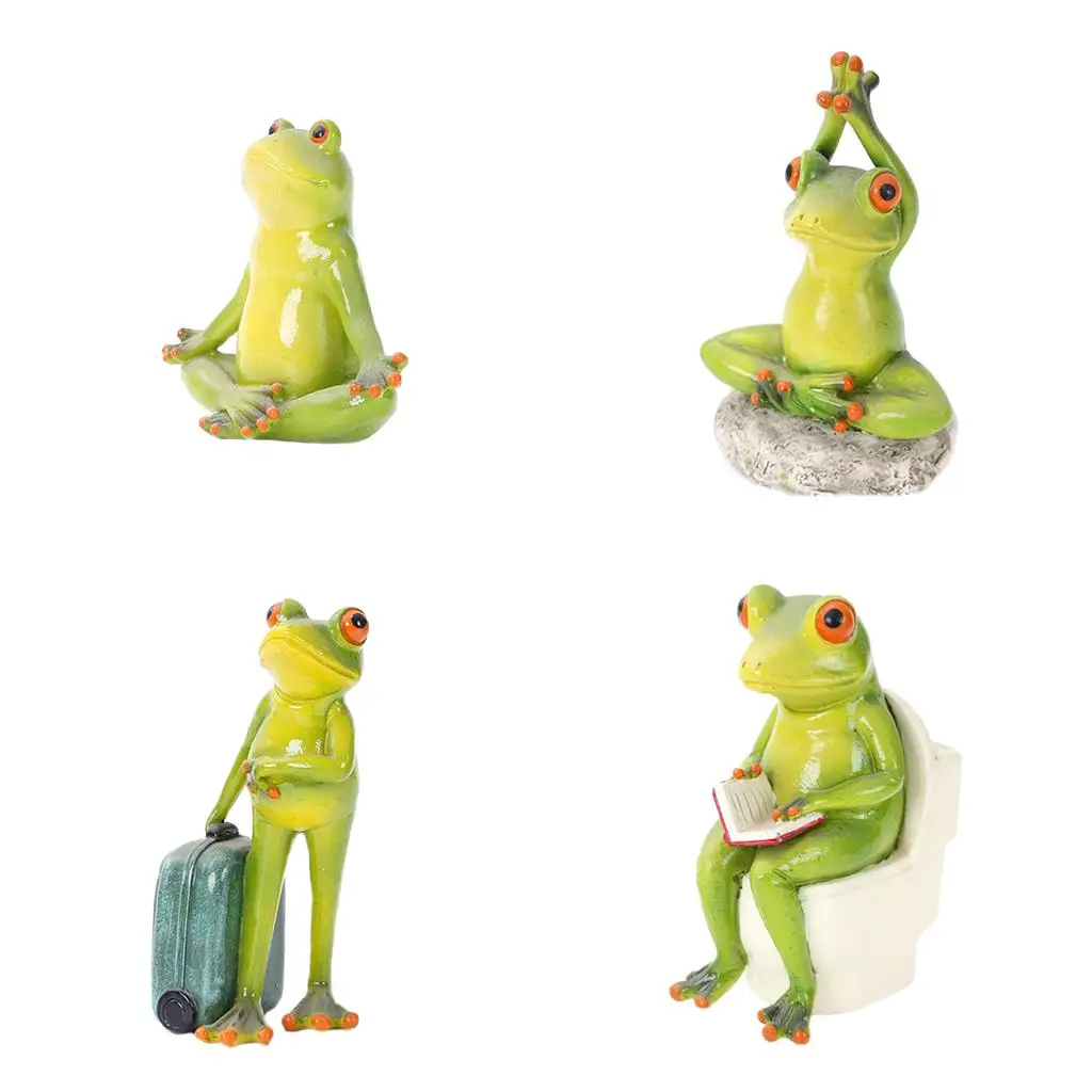 Frogs Statue Figurine Resin Craft Miniature Animal Sculpture