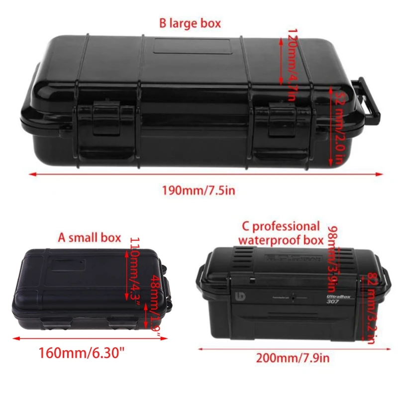 Outdoor Shockproof Pressure Resistant Waterproof Dustproof Sealed Waterproof Safety Case ABS Plastic Tool Box Dry Box Survival C