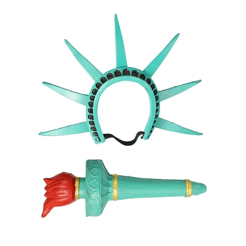 5asd Crown and Torch Set Statue of Costume Set for Adult and Teen