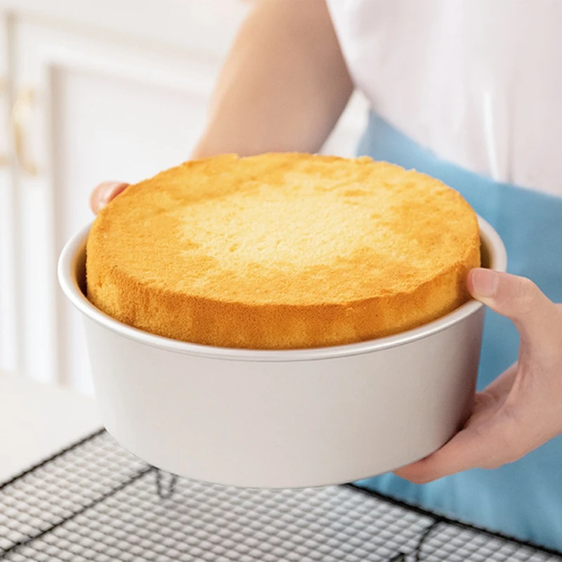 케이크 몰드 탈착식 바닥 알루미늄 합금 원형 시폰 케이크 팬, 주석 베이킹 논스틱 치즈 몰드 트레이 도구