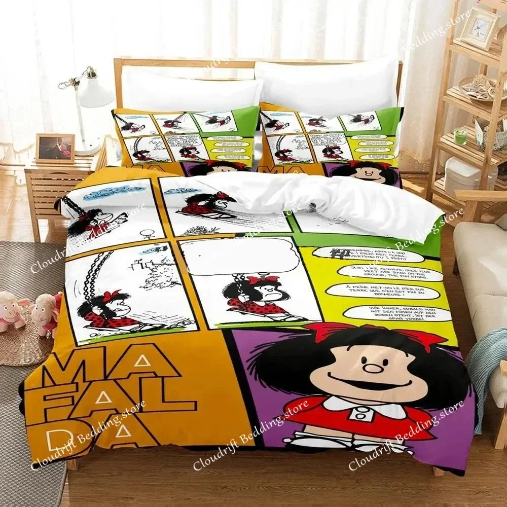 M-Mafalda Boys Bedroom Bedding Single Twin Full Queen King Size Aldult Duvetcover 3D Anime Bed Sheet Set Quilt Cover Pillowca029 3