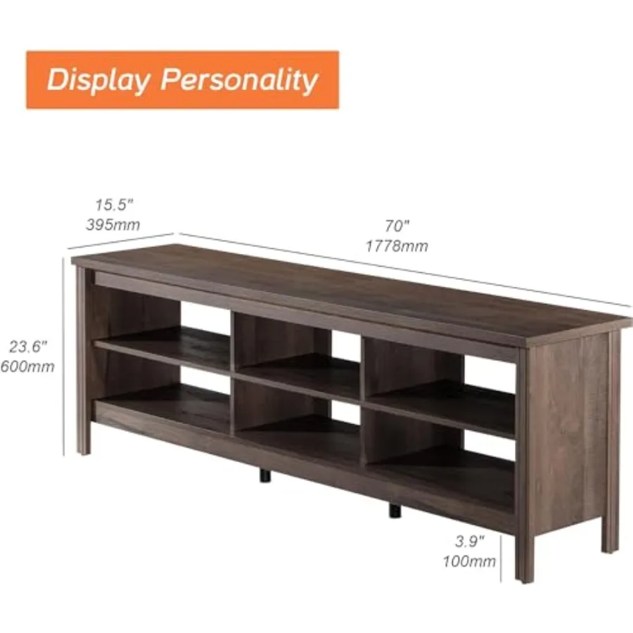 TV Stand for 75 inch TV, Entertainment Center for 70 inch TV Console Table with 6 Storage for Living Room Bedroom, 70 inch