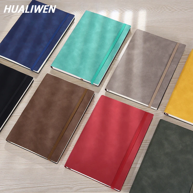 

Notepad A5 Business Office Sheep Bark Leather Strap Book Soft Leather Book Can Be Printed With Customized Books