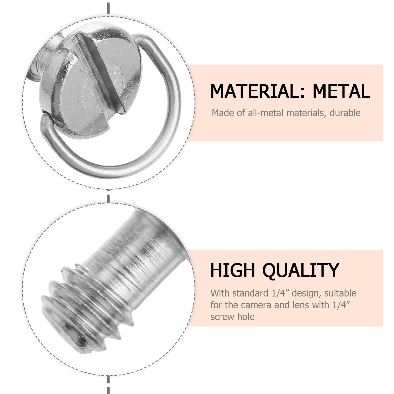 

6Pcs Tripod Camera Mount Screw Folding D-Ring Adapter Quick Release Plate Replacement Screw Camera Tripod Accessories