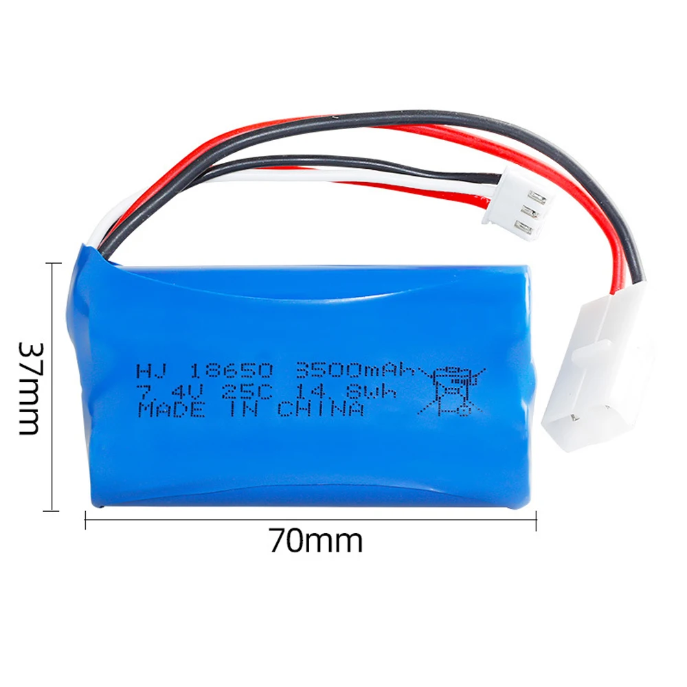 7.4V 3500mah 18650 Lipo Battery for Q46 Wltoys 10428/12428/12423 X9115 Q46 RC Car Spare Accessories High capacity 2S battery