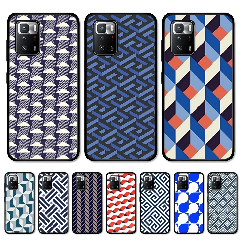 Geometric Art Phone Case For Redmi Note 4 X 5 A 6 7 8 T 9 9S 10 11 11S 11Epro Poco M3 Pro