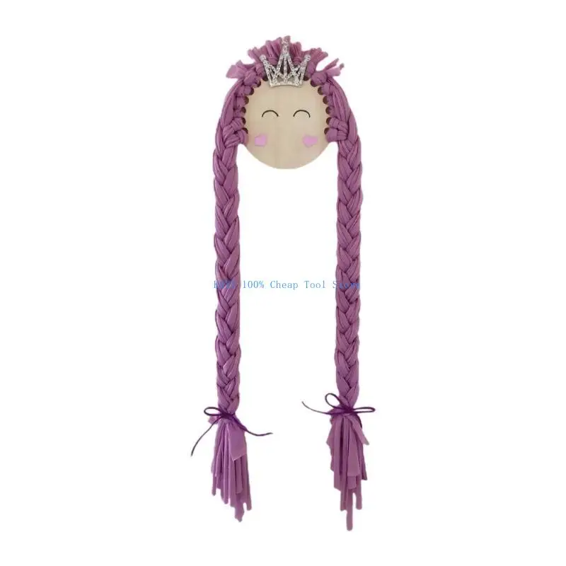 

G6KA Nordic Braid for Doll Baby Hair Clips Holder Princess Gril Hairpin Hairband Storage Pendant Wall Hanging Decor for Girls