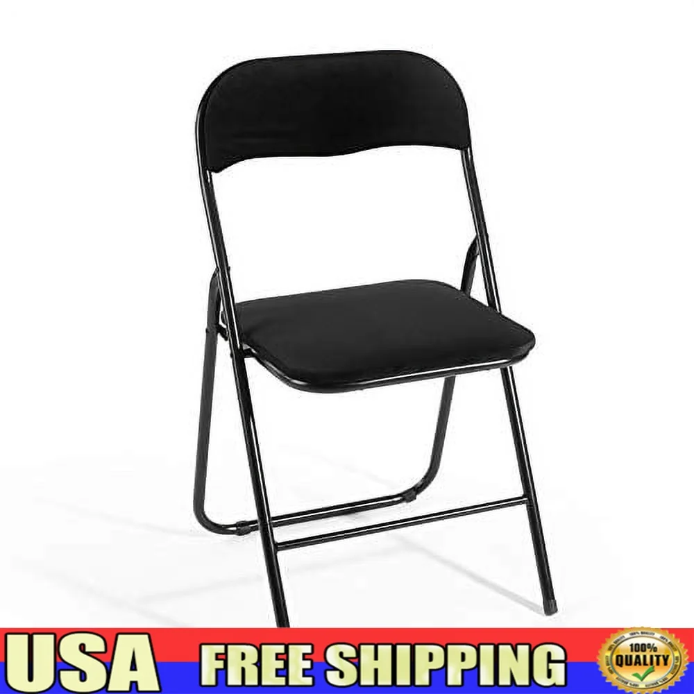 

Functional Foldable Velvet Chair Soft Cushion Indoor Use Easy Storage Padded Seat Versatile Design Living Room Office Dining