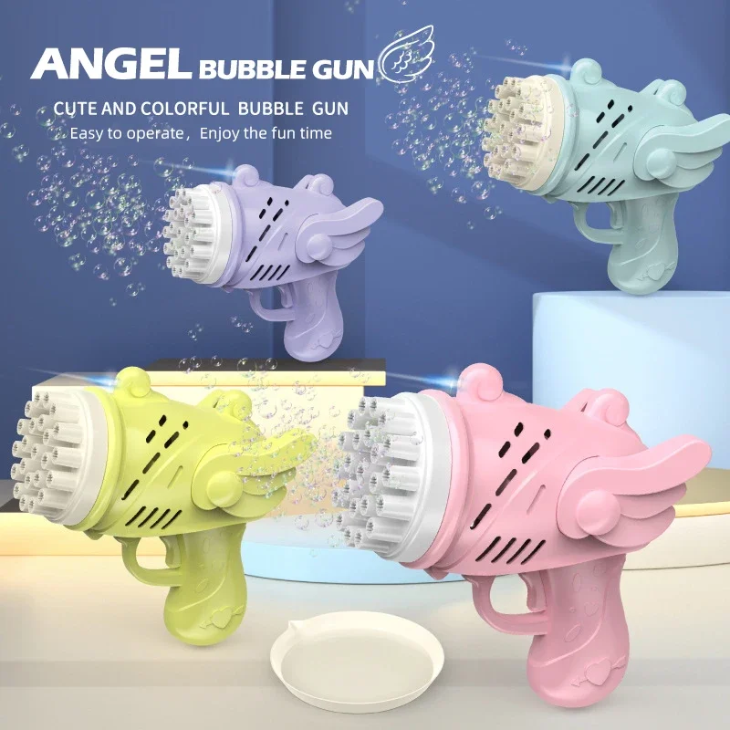 23/29穴電動バブルガンマシン、子供用発光バブルメーカー、キッズトイギフト、屋外ウェディングパーティー自動ソープマシン