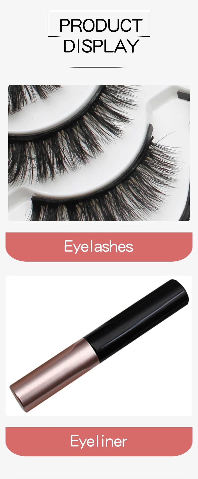 5 Paar 3D dicke magnetische falsche Wimpern, wiederverwendbare lange Wimpern, künstliche Nerzwimpern, magisches, dauerhaftes Eyeliner-Set, natürlicher Look – Detail 7