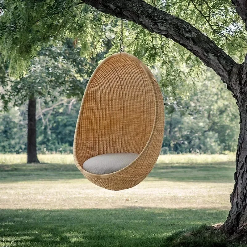Nordic Outdoor Swing Net Red Open Bird's Nest Hanging Chair Leisure Balcony Courtyard Home Cradle Rattan Chair