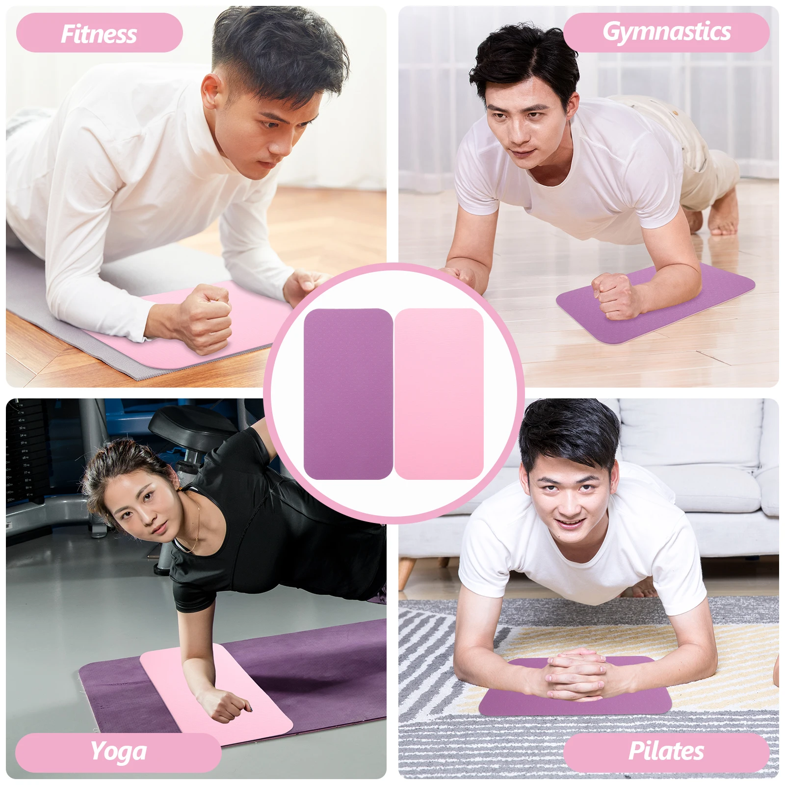 

2pcs Pads Thick Knee Comfortable Yoga Exercise Knee Pad Pad for Gym Workout Fitness Yoga Supporting Purple