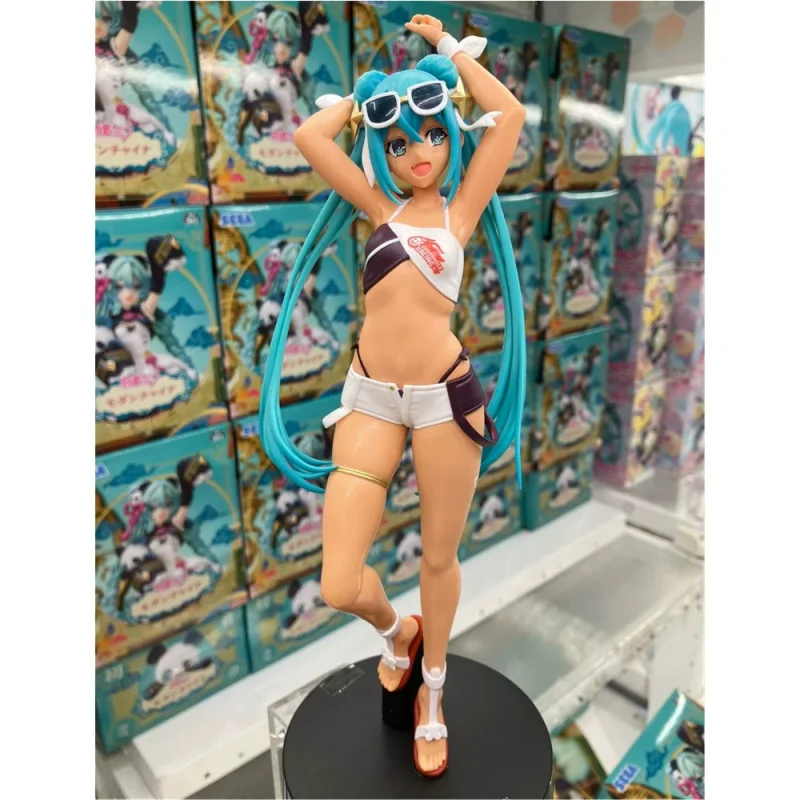 bandai-original-banpresto-anime-hatsune-miku-racing-miku-2023-tropical-ver-pvc-action-figures-collection-doll-toys