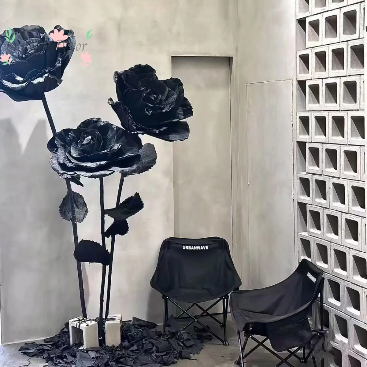 

Wedding background wedding layout scene three-dimensional simulation flower road leading paper art flower