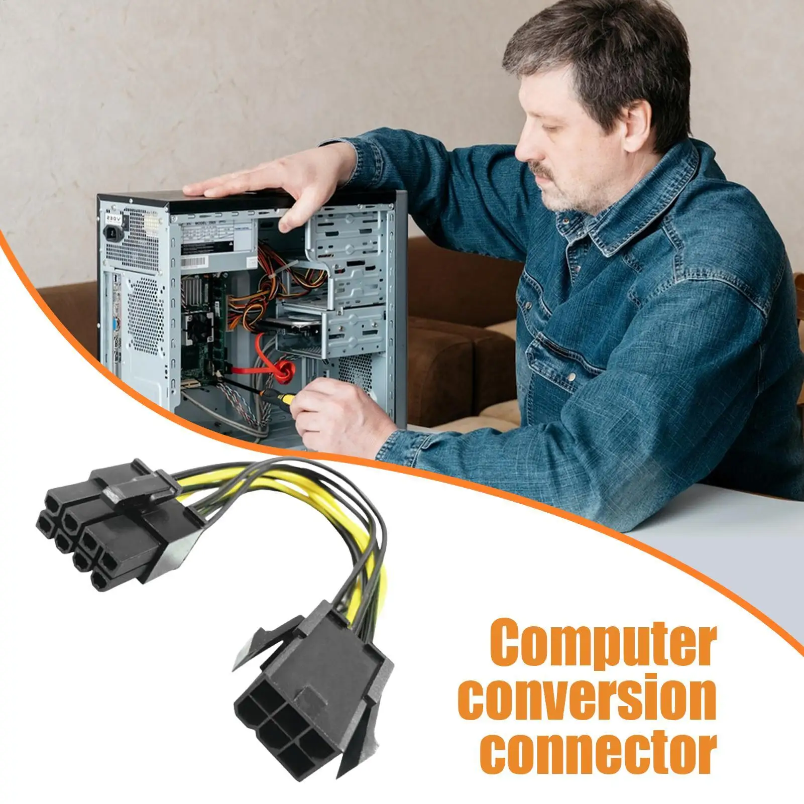 18 см 6-контактный разъем на 8-контактный разъем PCI Express Кабель преобразователя мощности Процессор Видеокарта 6-контактный на 8-контактный кабель питания PCIE