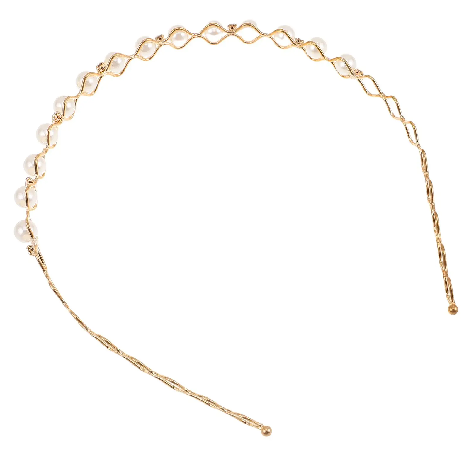 

Pearl Headband Crystal Crown Girls Bridal Accessories Wedding Hair Vine Rhinestone Hairband Pearl Hairband Elegant Secure