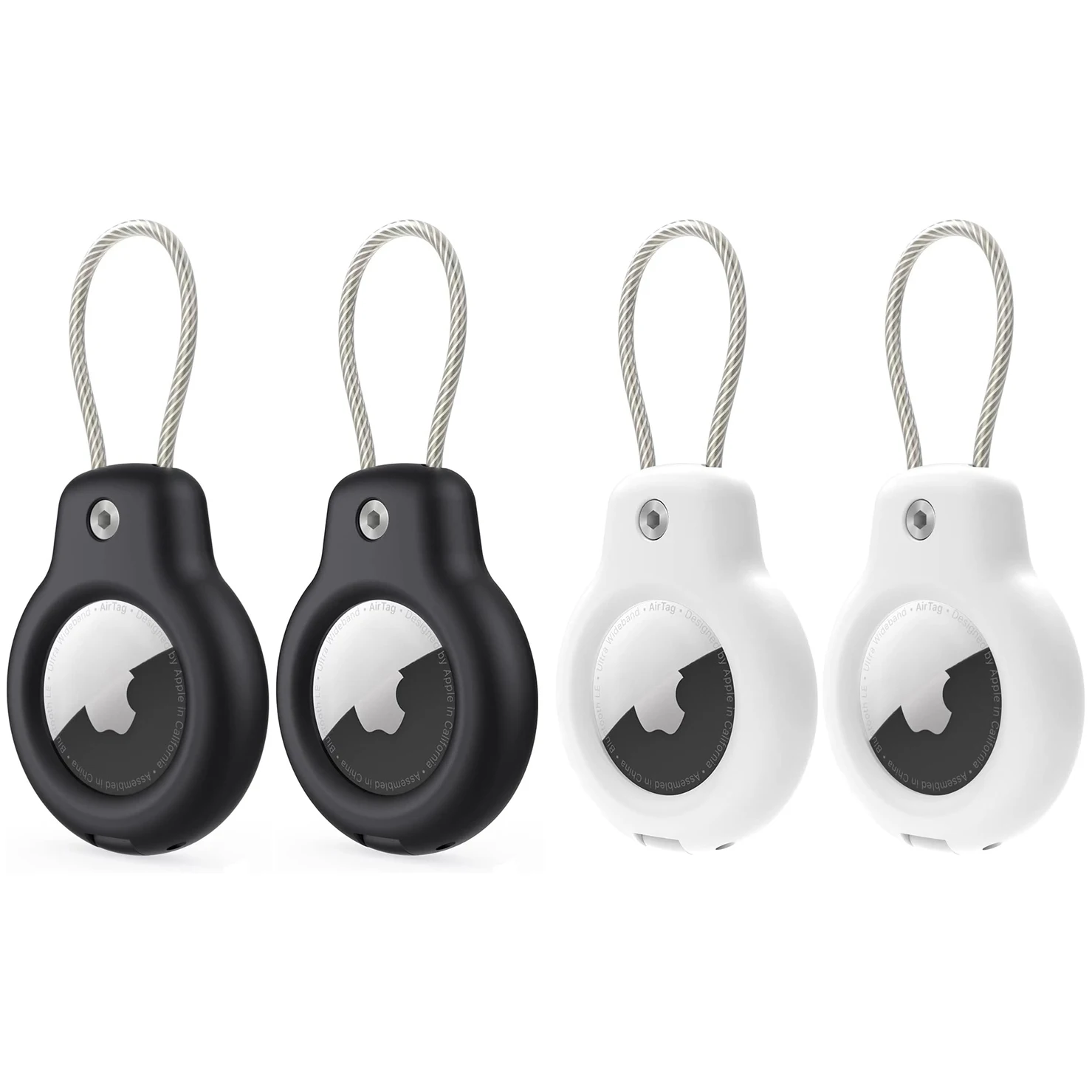 Voor Apple Airtag Case Hard Plastics Houder Anti-Verlies Sleutelhanger Met Stalen Kabel Voor Huisdieren Kraag Rugzak Bagagelabel GPS Tracking