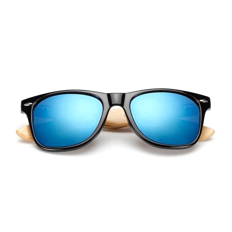 Gafas de sol de bambú para hombre y mujer, lentes de sol de madera de 16 colores, de diseñador de marca, espejo Original, retro