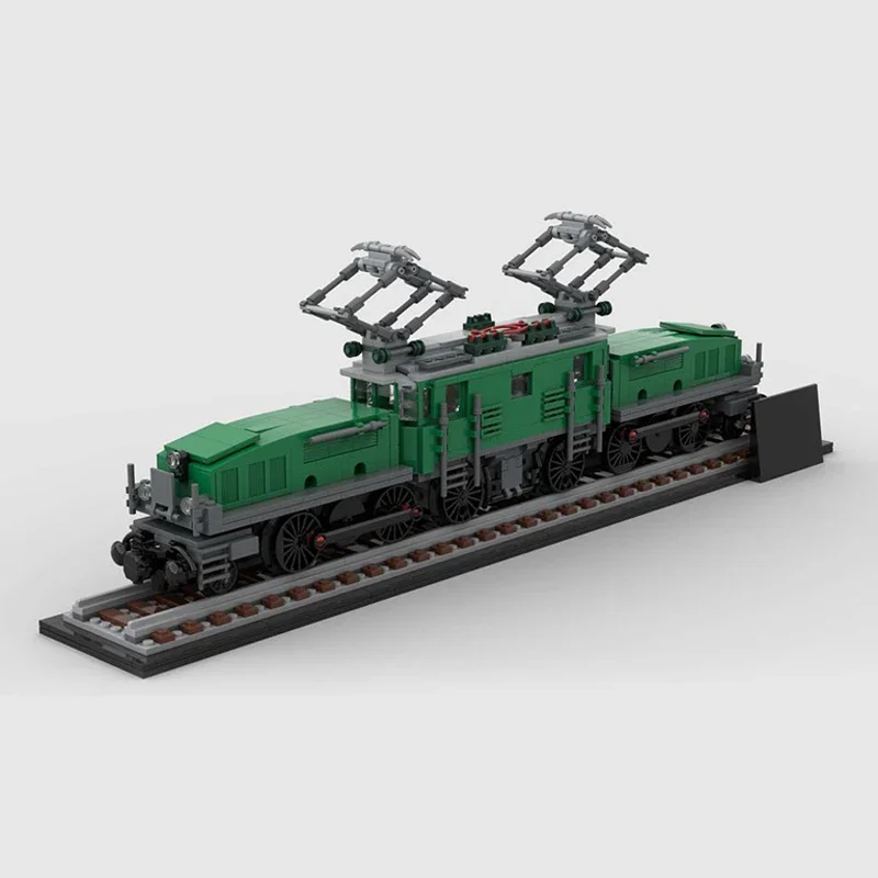 Technical Moc Bricks Urban Train Model Green Crocodile Train Modular Building Blocks Gifts Toys For Children DIY Sets Assembling