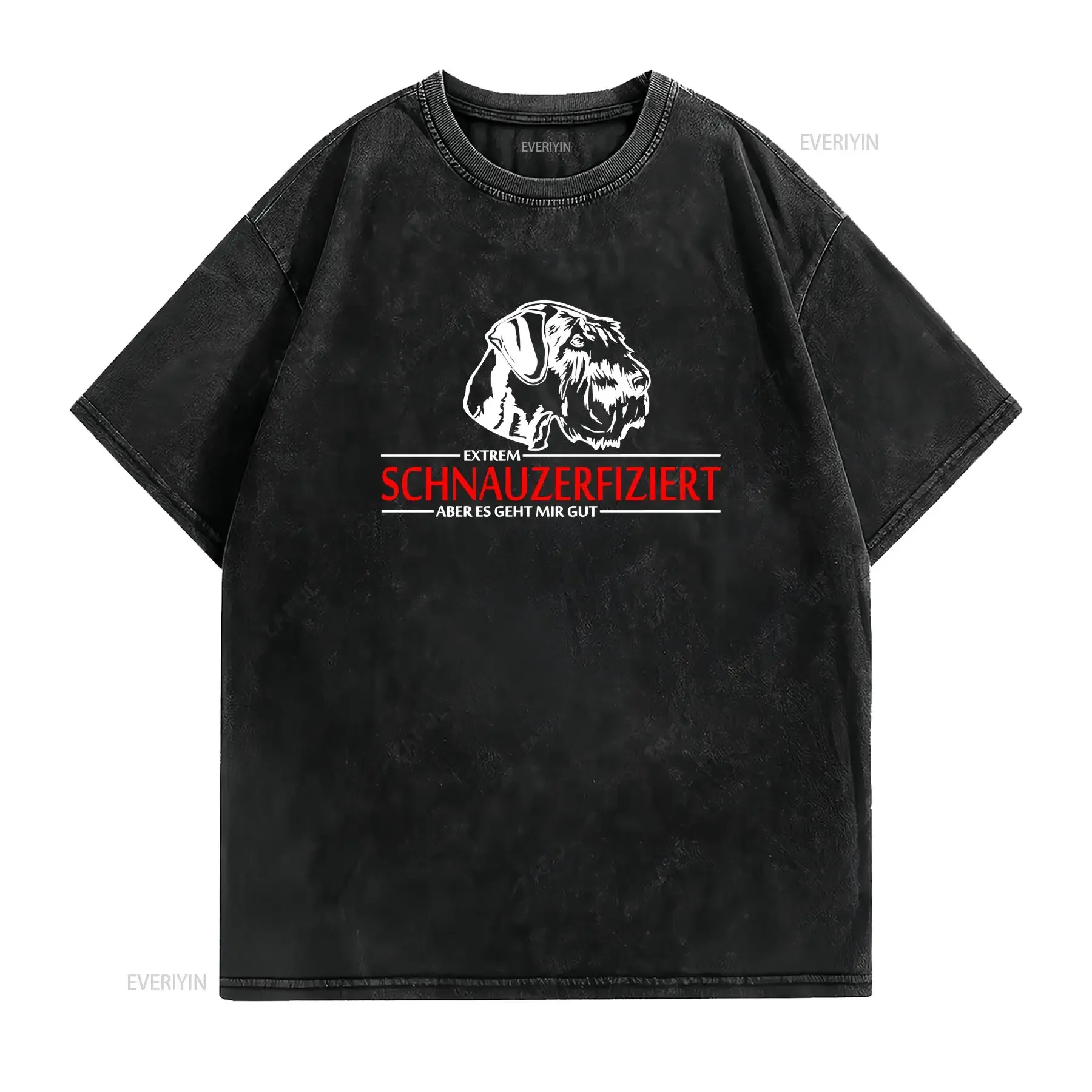 Giant Schnauzer T Shirt SNAUZER Infected Dog Siviwonder vintage Washed Versatile Slightly Soft streetwear graphic Stretched