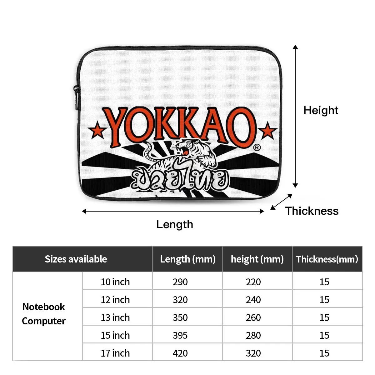 Yokkao Muay Thai Logo Notebook Laptop Bag Case Pouch 10 12 13 15 17 Inch For Macbook Air Pro Tablet Shockproof Case Bag